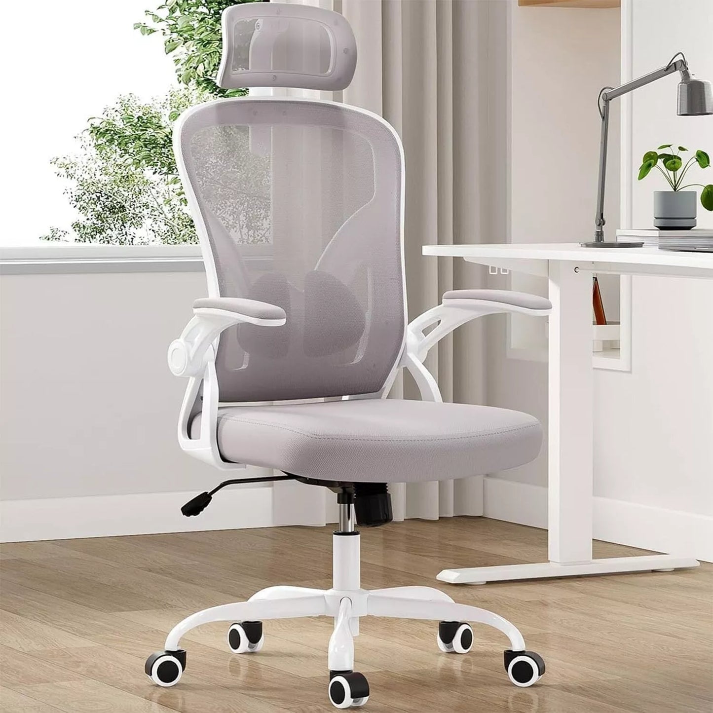 Ergonomic Desk Chair Breathable Mesh Chair - White