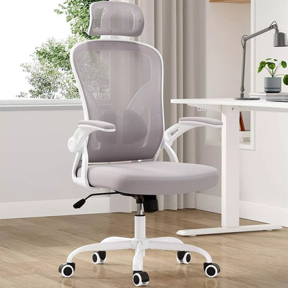 Ergonomic Desk Chair Breathable Mesh Chair - White